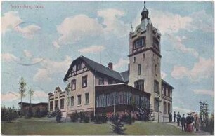 Eibau. Berggasthof Beckenbergbaude, kolorierte Ansichtskarte