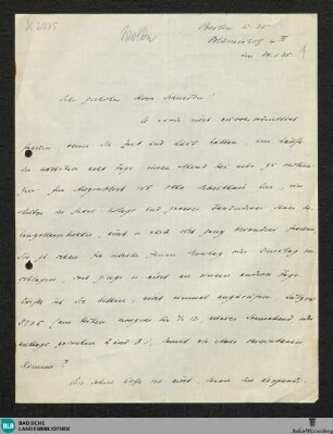Brief von Ludwig Wolde (Dr. jur.) an Reinhold Schneider - K 2875