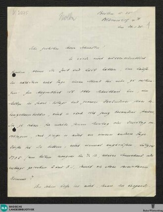 Brief von Ludwig Wolde (Dr. jur.) an Reinhold Schneider - K 2875