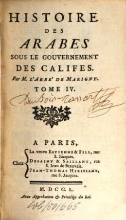Histoire Des Arabes Sous Le Gouvernement Des Califes, 4