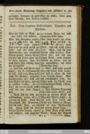 XIII. Von einzelnen Gesinnungen, Tugenden und Pflichten.
