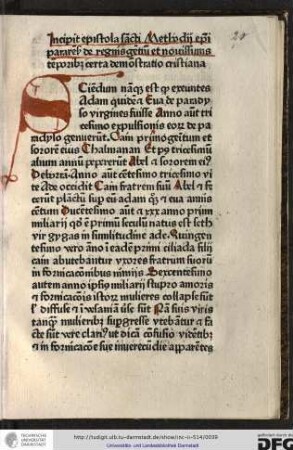 Sciendum namque est quod exeuntes Adam quidem et Eva de paradyso virgines fuisse...