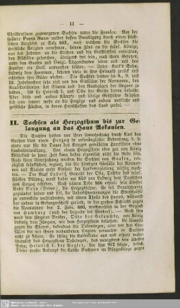 II. Sachsen als Herzogthum bis zur Gelangung an das Haus Askanien