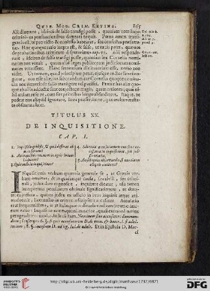 Titulus XX: De Inquisitione