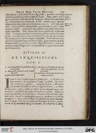 Titulus XX: De Inquisitione