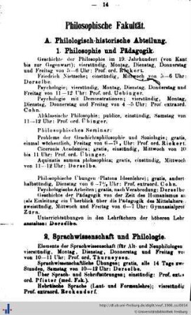 A. Philologisch-historische Abteilung.
