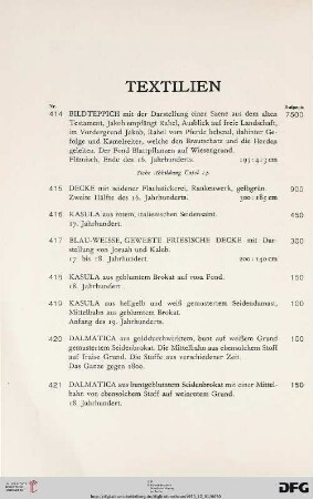 Textilien (Nr. 414-429)