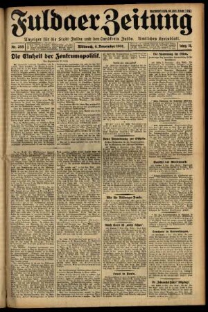Erste Ausgabe vom Mittwoch, den 04. November 1931.