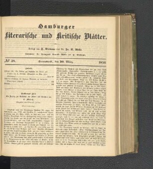No. 38. 30. März 1850