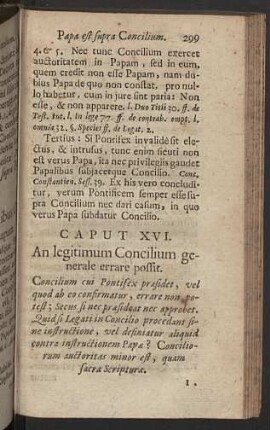 Caput XVI. An legitimum Concilium generale errare possit.