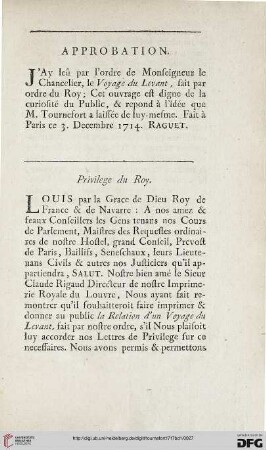 Privilege du Roy