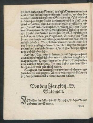 Von dem Jar .xlvii. M. Salomon.