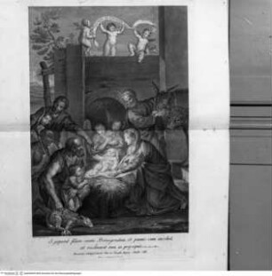 Serie nach den Fresken Domenichinos im Dom von Fano, Cappella Nolfi, das Leben der Maria und des Heilandes darstellend, Anbetung der Hirten (Taf. [4])