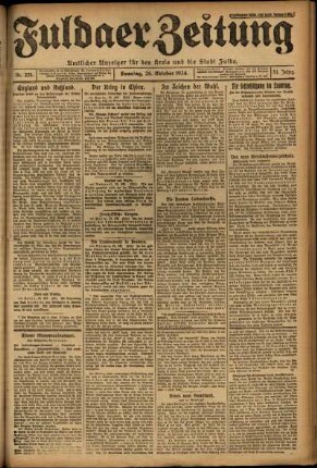 Erste Ausgabe vom Sonntag, den 26. Oktober 1924.