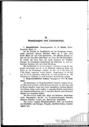 B. Sammlungen und Laboratorien