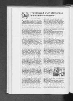 Freiwilligen Forum Blankenese mit Mariane Steineshoff