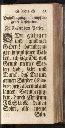 Dancksagung nach empfangener Absolution