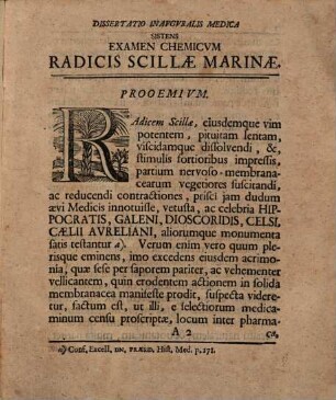 Diss. inaug. med. sistens examen chemicum radicis scillae marinae