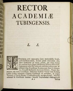 Rector Academiæ Tubingensis.