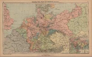 Deutsches Reich, Belgien und Niederlande, Staatenkarte. Thüringische Staaten