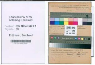 Entnazifizierung Bernhard Erdtmann , geb. 14.01.1907 (Bezirksleiter)