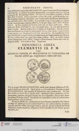 Numismata Aurea Clementis IX. P. M. [...]