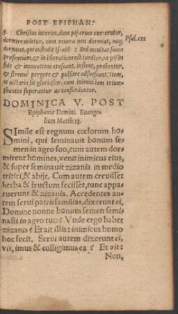 Dominica V. Post Epiphaniae Domini.