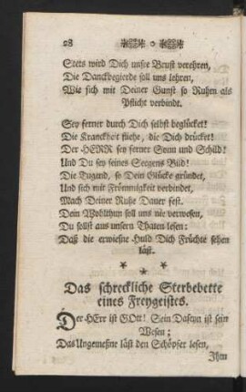 Das schreckliche Sterbebette eines Freygeistes