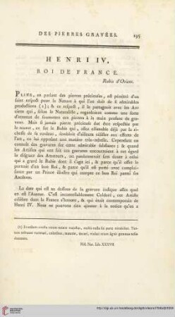 Henri IV., roi de France. Rubis d’Orient