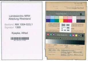 Entnazifizierung Alfred Koepke , geb. 06.04.1901 (Techn.Zeichner)