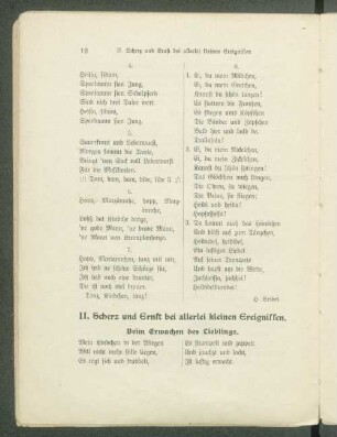 II. Scherz und Ernst bei allerlei kleinen Ereignissen.