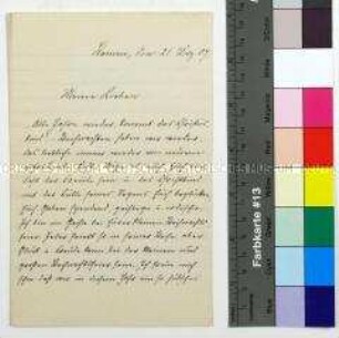 Brief von Antonia Köchling an vermutlich ihre Schwester Johanna und Familie in Münster über das bevorstehende Weihnachtsfest und die Weihnachtsgeschenke sowie ihre Kinder