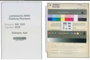 Entnazifizierung Karl Erdmann , geb. 03.07.1901 (Kaufmaennischer Angestellter)
