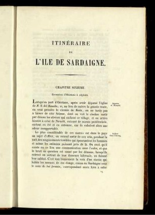 Itinéraire de L'ile de Sardaigne. Chapitre Sixieme.