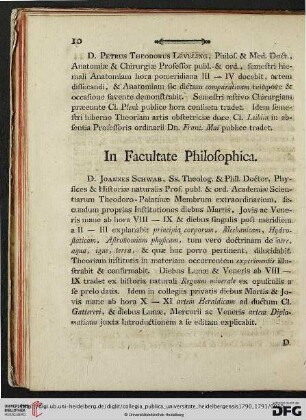 In Facultate Philosophica