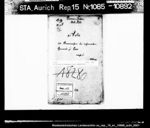 Das reformierte Armenwesen in Leer (Abschriften)