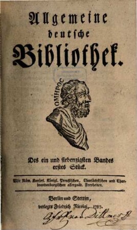 Allgemeine deutsche Bibliothek. 71. 1787