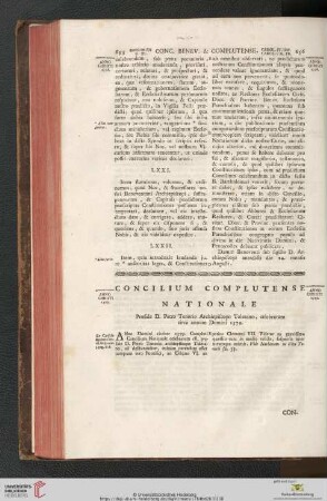 (Concilium Complutense Nationale - Conventus Episcoporum)