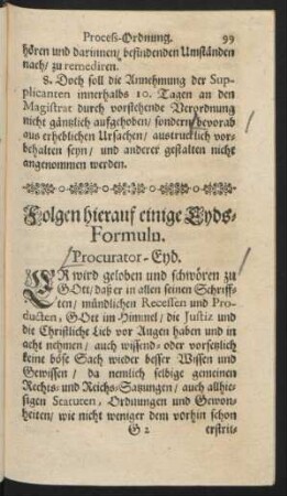 Folgen hierauf einige Eyds-Formuln.
