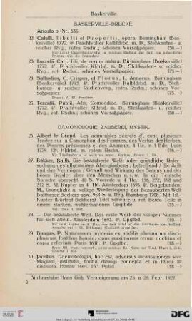 Dämonologie, Zauberei, Mystik (Nr. 26-33)