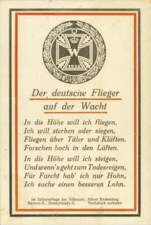 Der deutsche Flieger auf der Wacht