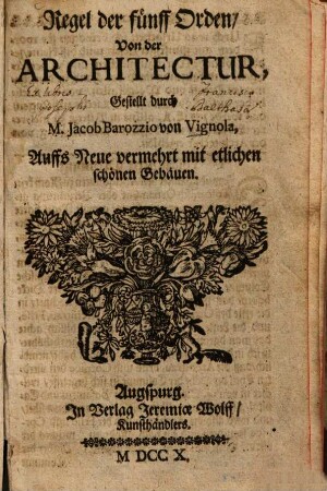 Regel der fünff Orden, Von der Architectur