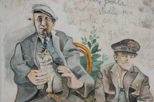 Insel Sardinien - Wandmalerei : Politische Wandmalereien im Bergdorf Orgosolo, aufgenommen 2006 auf Sardinien