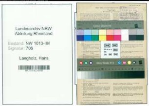 Entnazifizierung Hans Langholz , geb. 11.06.1898 (Maschinist)