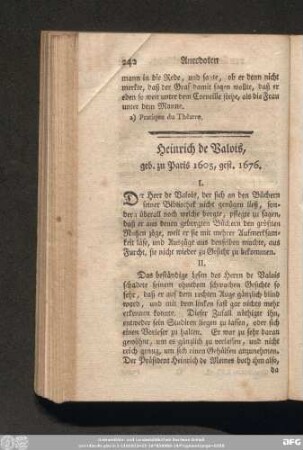Heinrich de Valois, geb. zu Paris 1603, gest. 1676.
