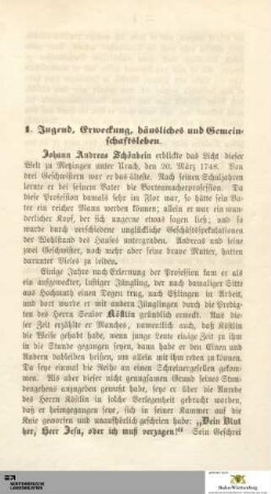 1. Jugend, Erweckung, häusliches und Gemeinschaftsleben