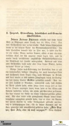 1. Jugend, Erweckung, häusliches und Gemeinschaftsleben