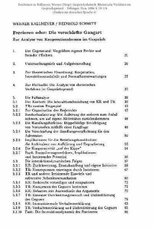 Forcieren oder: Die verschärfte Gangart. Zur Analyse von Kooperationsformen im Gespräch