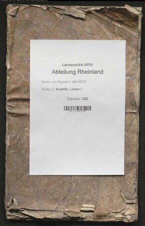 Übersicht der auf dem linken Rheinufer in fremden Territorien gelegenen kurkölnischen Lehngüter