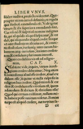 Quare credulitas via est ad religionem. Cap. X.